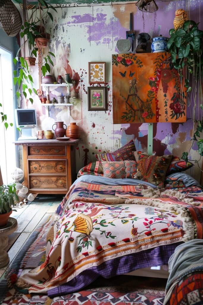 Artistic Boho Space: Bedroom Layout Ideas