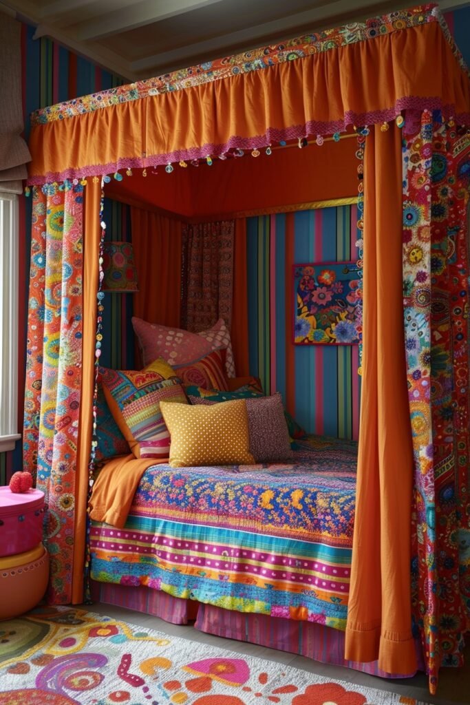 Bold Colorful Canopy Beds