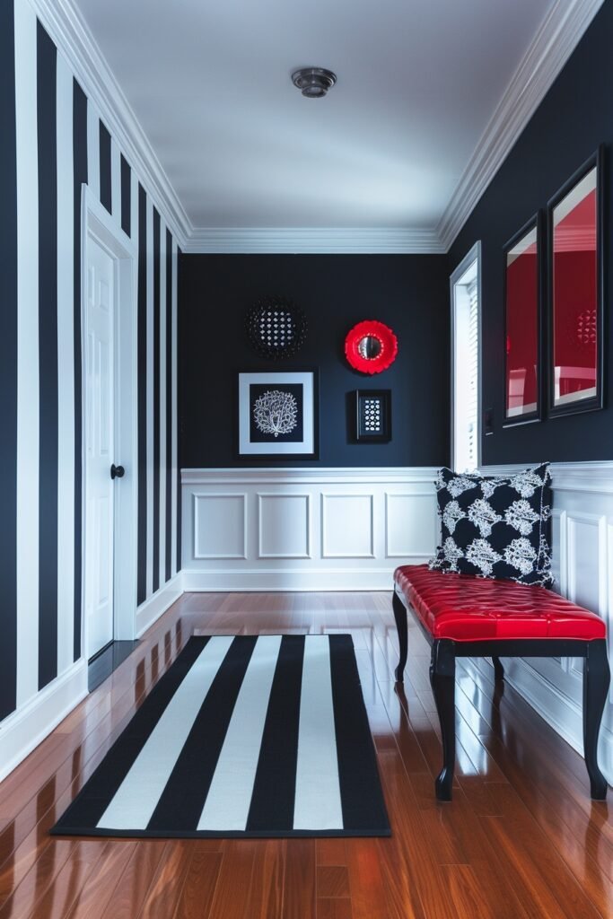 Bold Striped Entry Hall