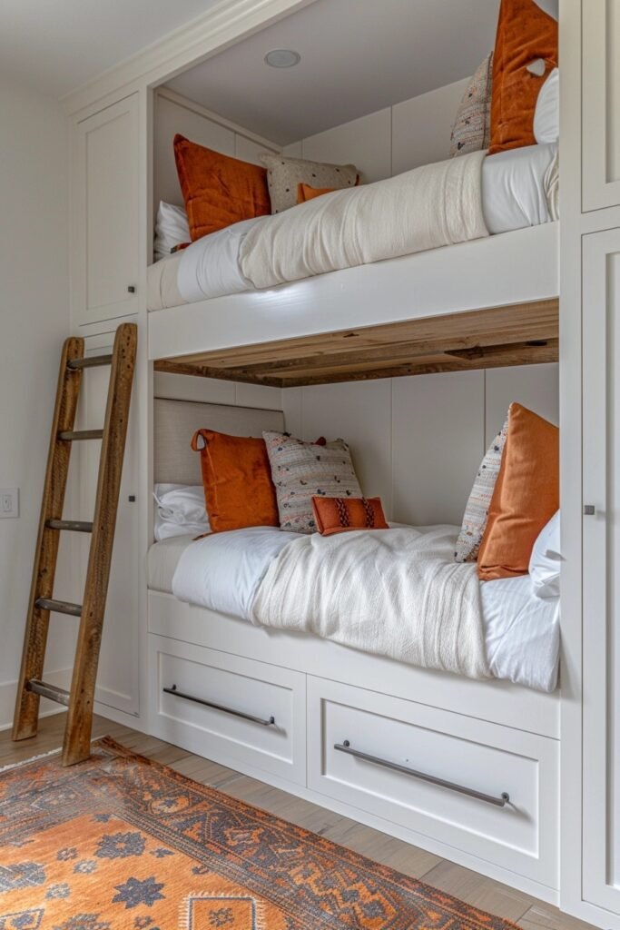 Bunk Beds with Base Storage Cabinets