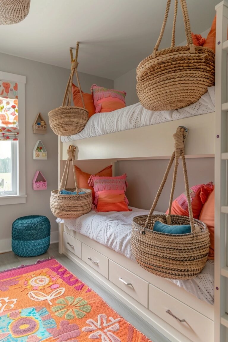 Beautiful view of Minimalist Bedside Storage Ideas With Baskets