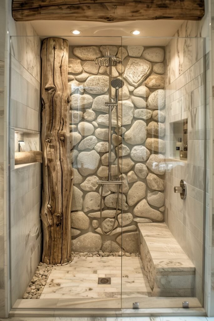 Driftwood-Inspired Shower Panels