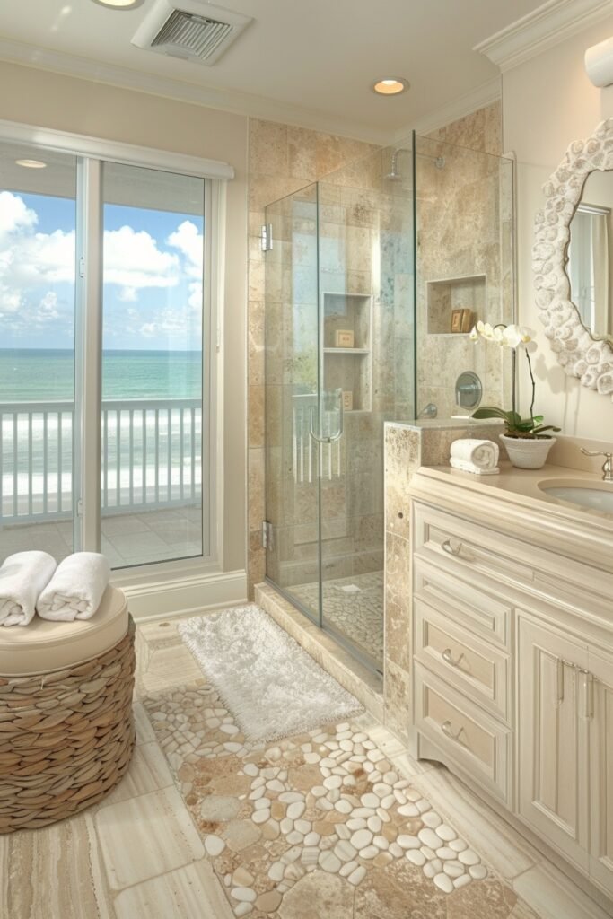 Glass Enclosure Ocean View Showers