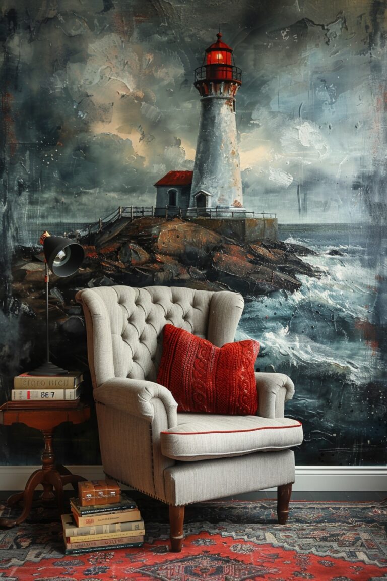 Beautiful view of Coastal Textured Painted Brick Wall Decor Ideas