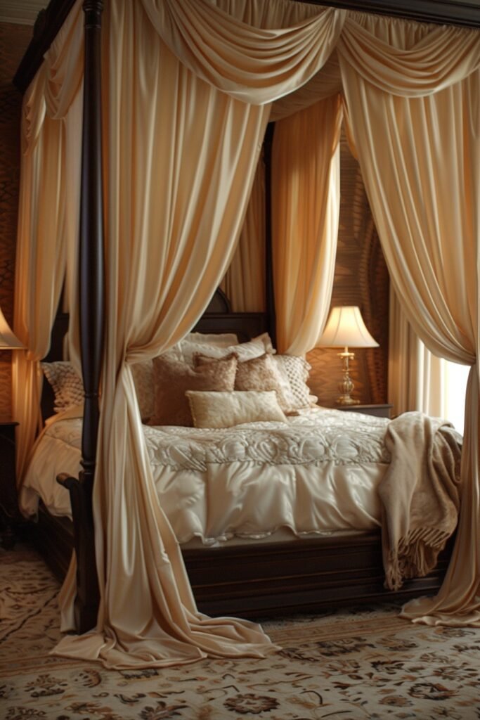 Luxurious Silk Canopy Beds