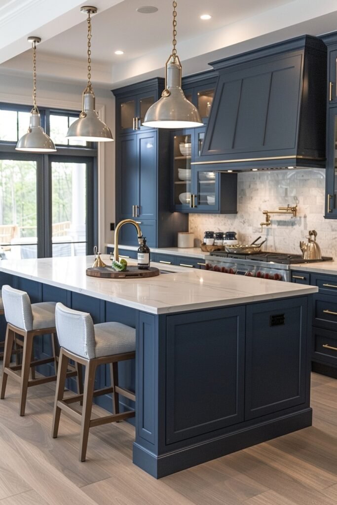 Nautical Navy and White Kitchens