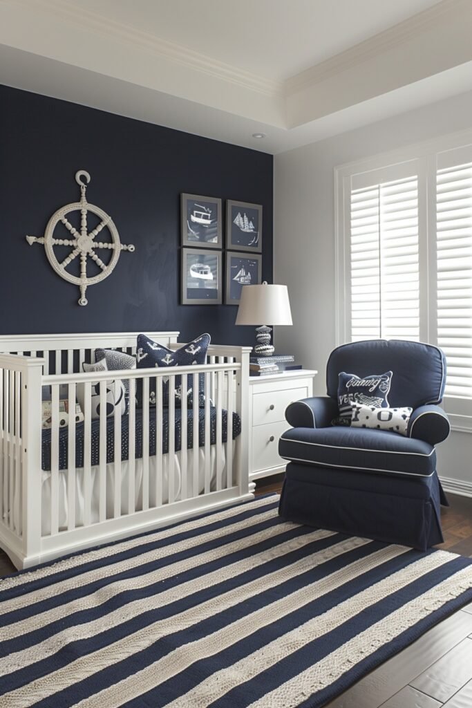 Nautical Navy and White Nursery