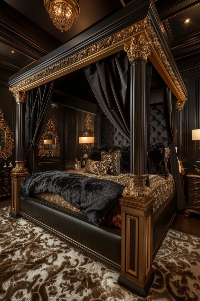 Opulent Gold Canopy Beds