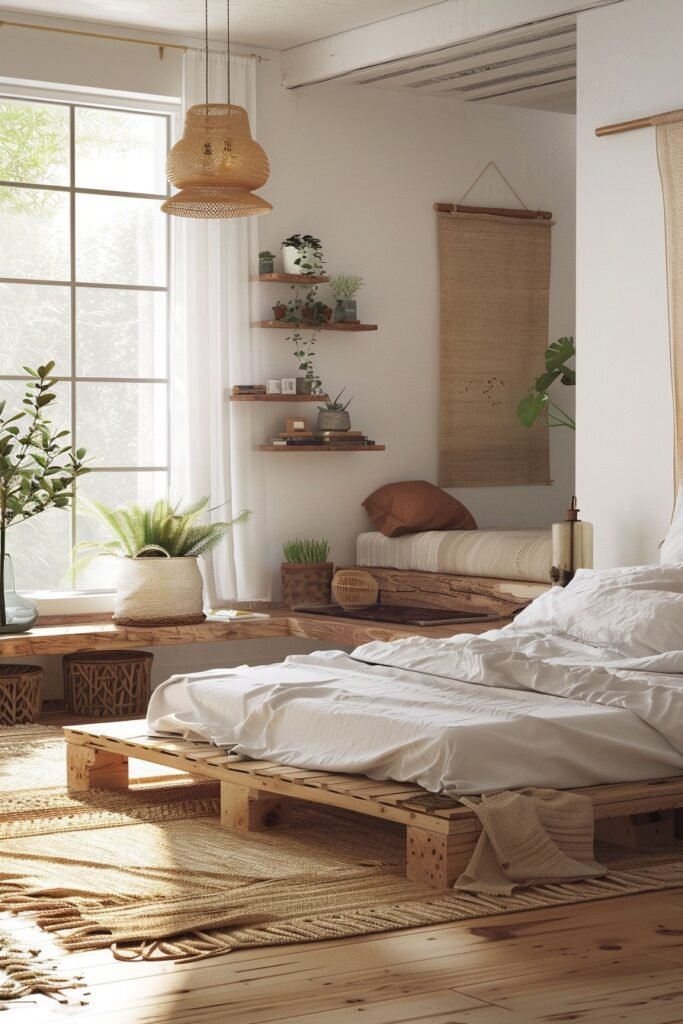 Serene Minimalist Boho: Bedroom Layout Ideas