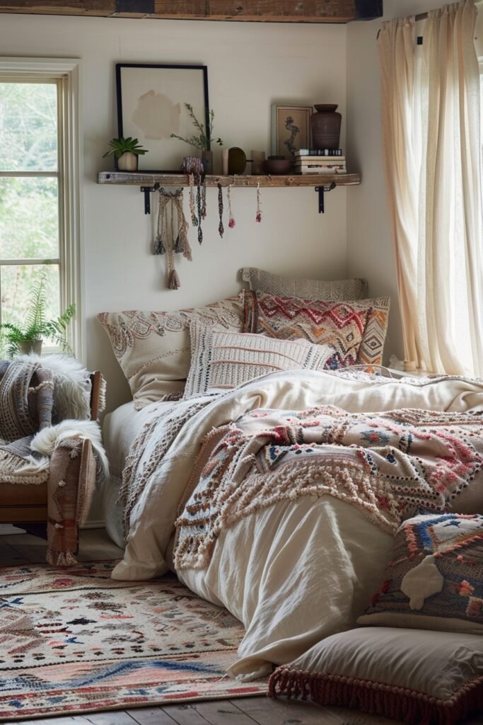 Snug Boho Nook: Bedroom Layout Ideas