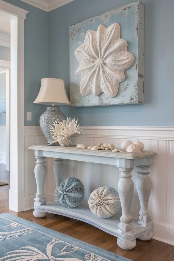 Sophisticated Sand Dollar Entry Decor