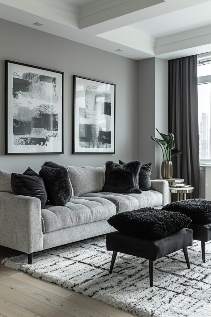 Urban Monochrome Living Room