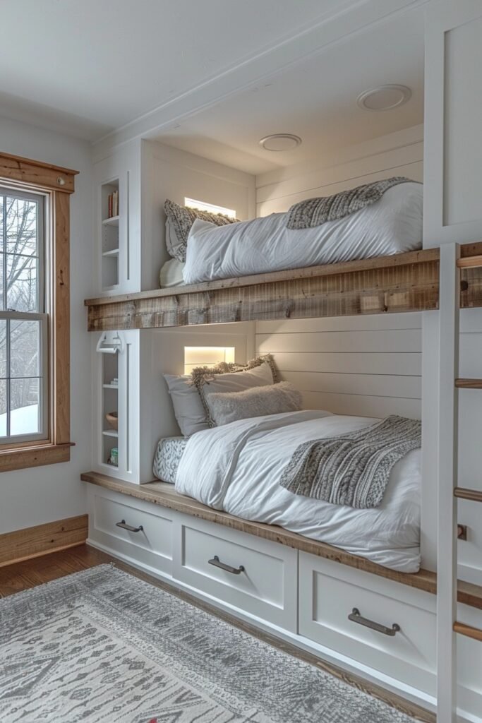 Vertical Storage Dividers Between Beds