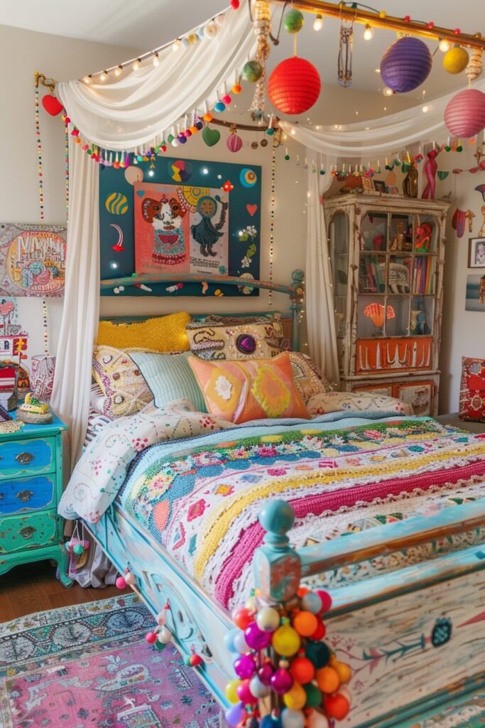 Whimsical Boho Dreams: Bedroom Layout Ideas