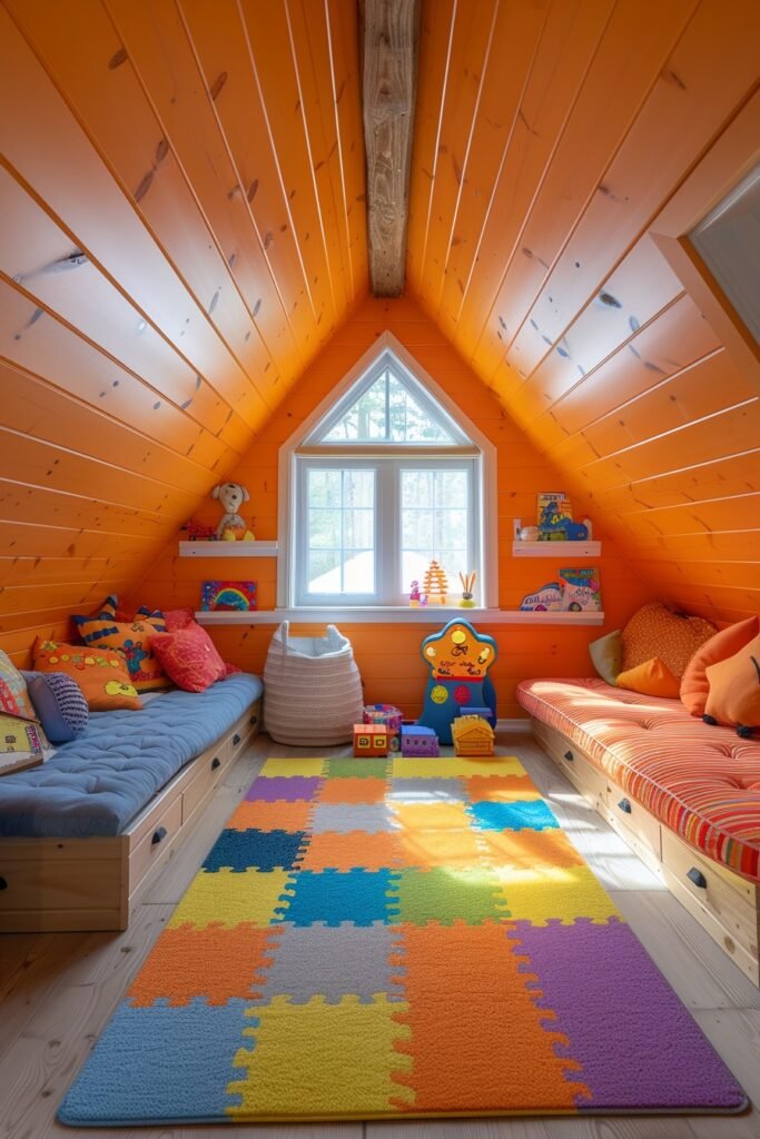 Adventurous Under-Eave Play Area for Kids