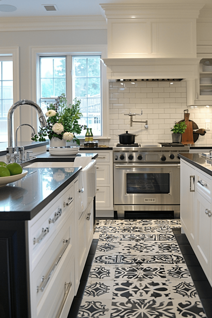 Artistic Black and White Tile Motifs