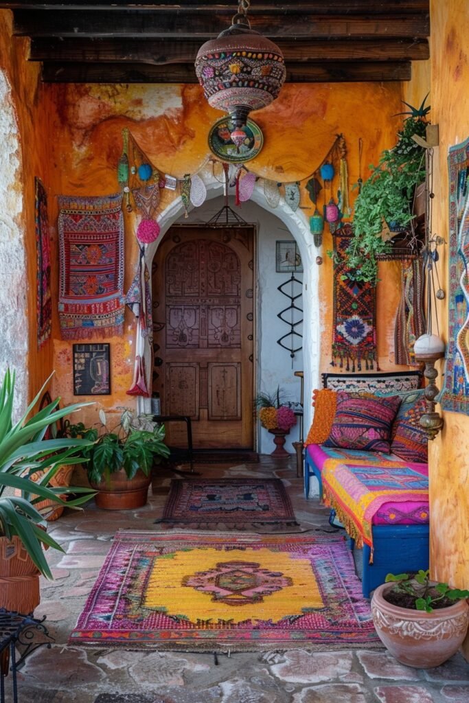 Bohemian Festive Tapestry Entryway