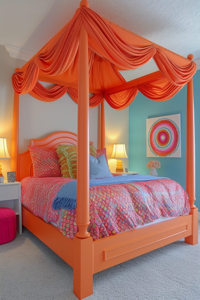 Cheerful Spectrum Girls Bed with Canopy