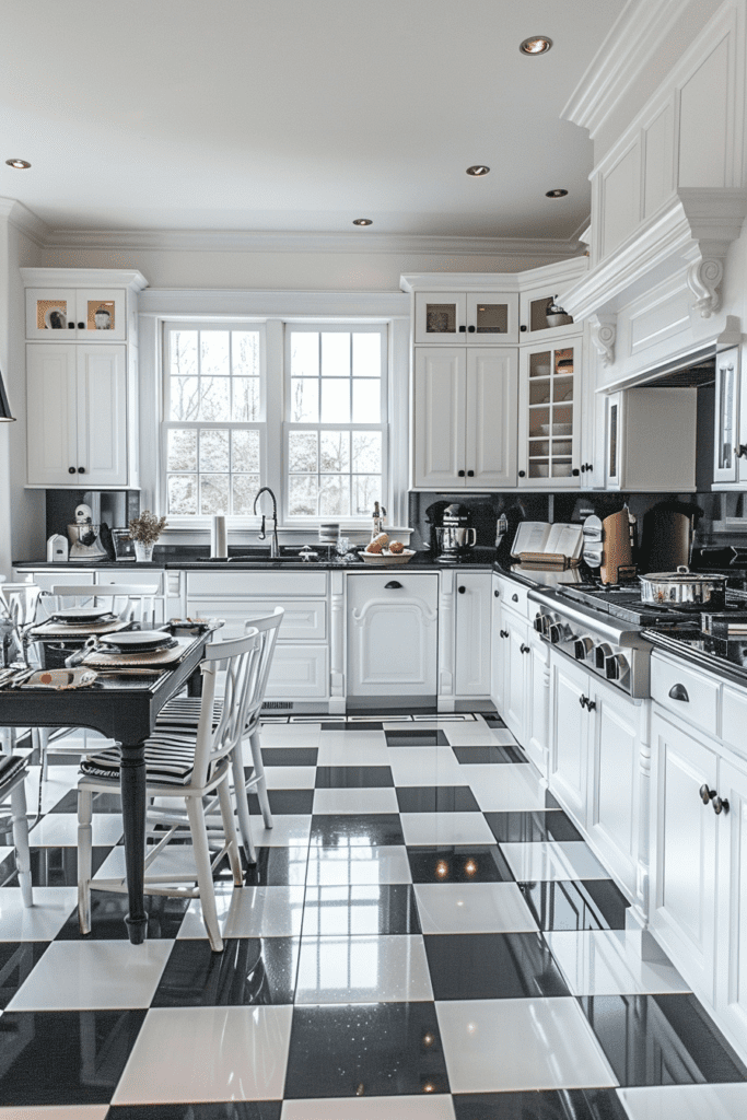 Classic Checkerboard Kitchen Floors