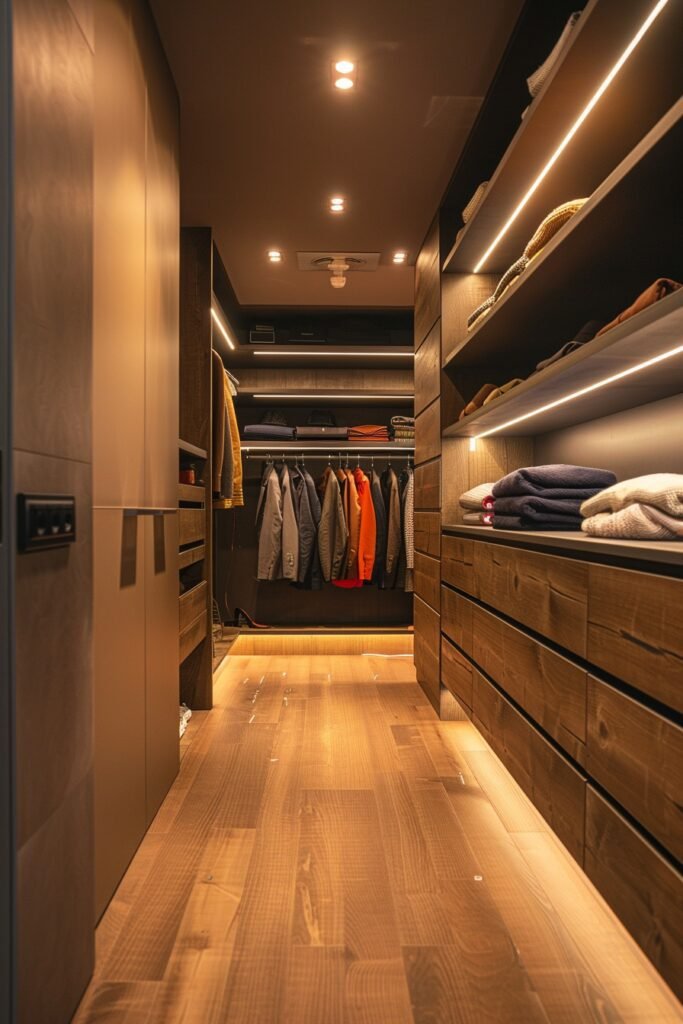 Contemporary Floating Shelf Closet