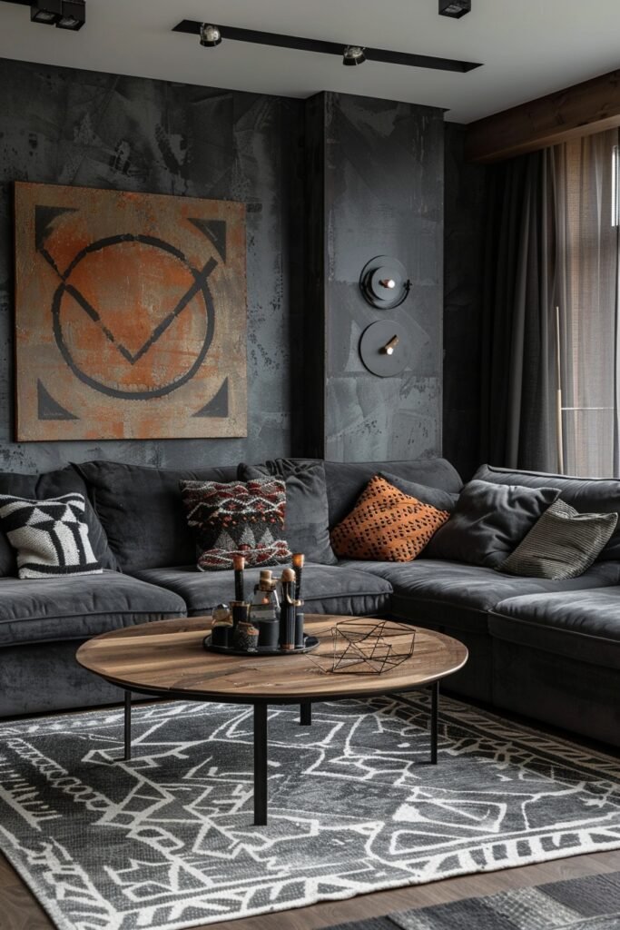 Contemporary Geometry in Dark Grey