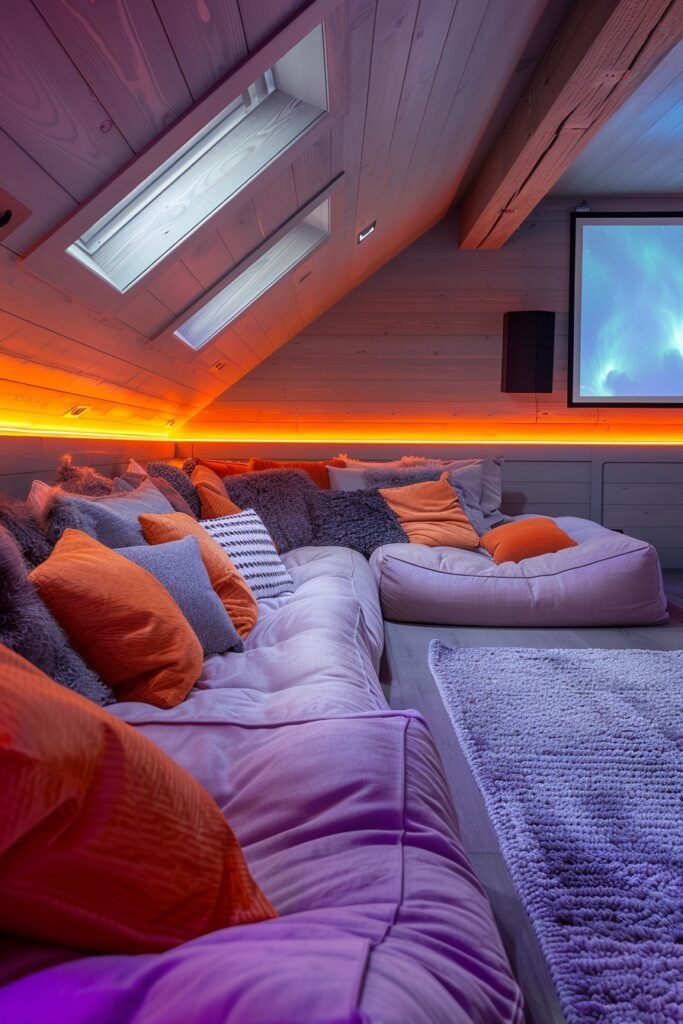 Cozy Attic Home Theater