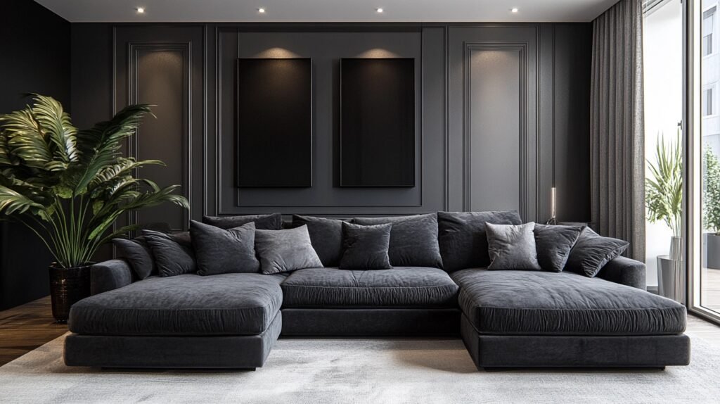 Dark Grey Couch Living Room