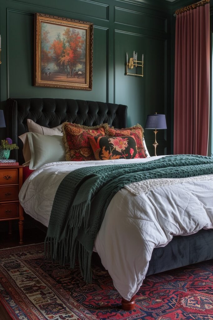 Dramatic Moody Color Palette Bedroom