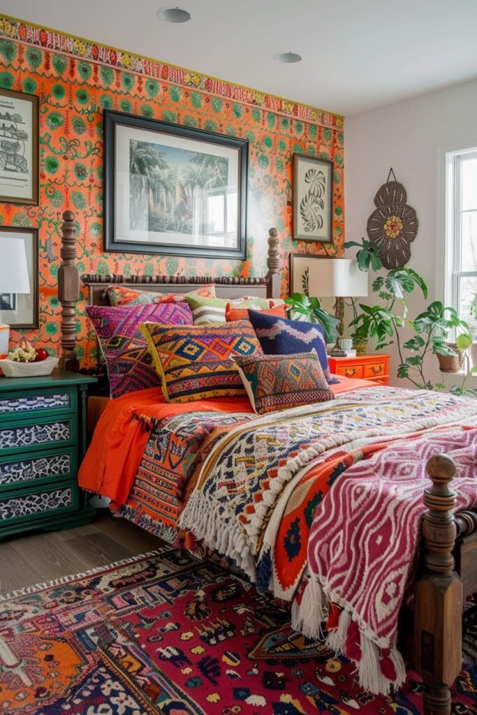 Dynamic Eclectic Bedroom