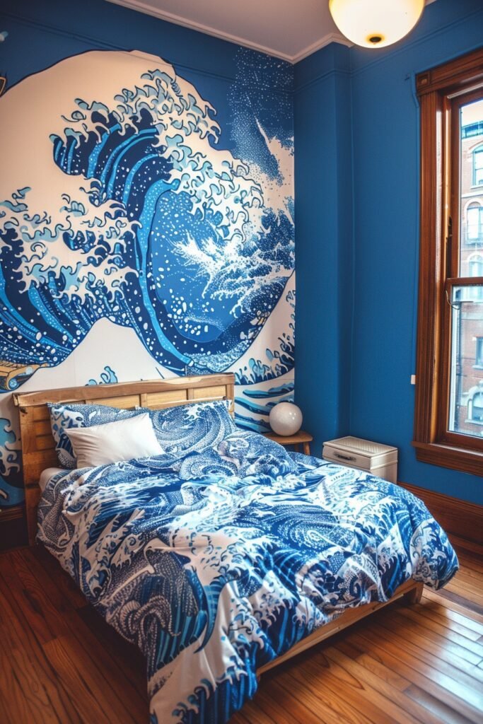 Dynamic Wave-Themed Boho Room