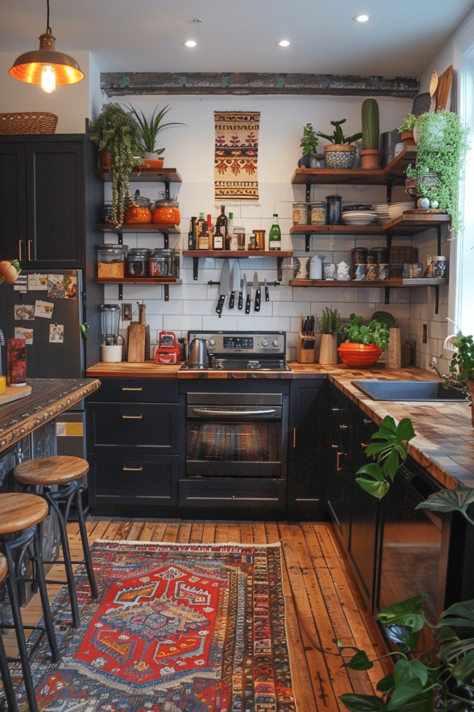 Eclectic Bohemian Kitchen Niche