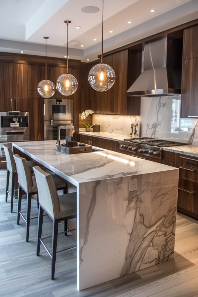 Elegant Marble-Infused Kitchen Designs