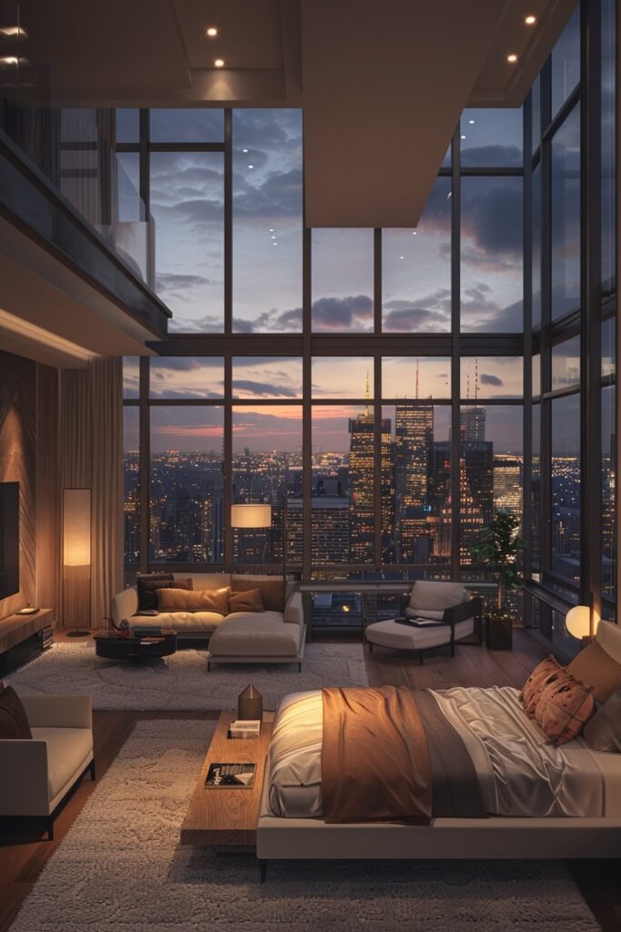 Elegant Urban Penthouse Bedrooms