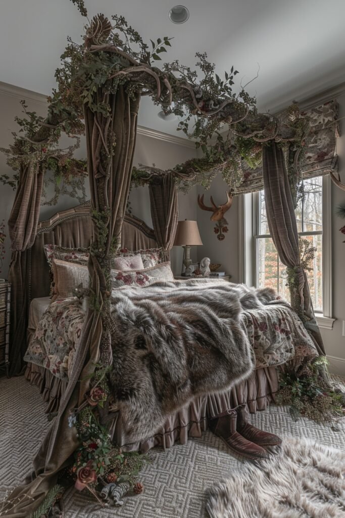 Forest Enchantment Girls Bed with Canopy