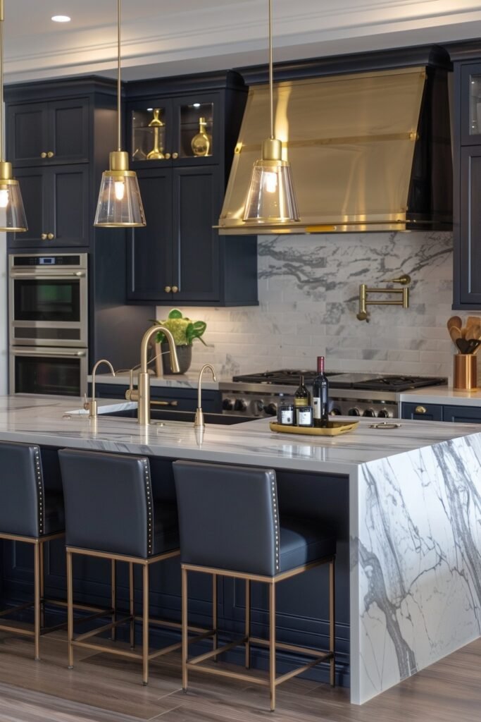 Glamorous Gold Accent Kitchens