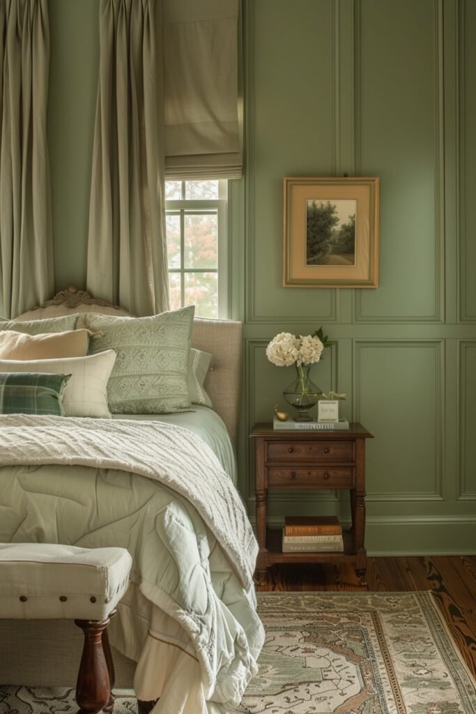 Harmonious Sage Green Farmhouse Interior