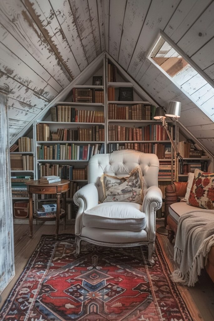 Inviting Attic Reading Corner