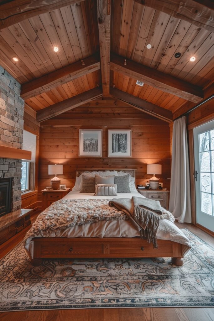 Inviting Warm Woodsy Bedroom