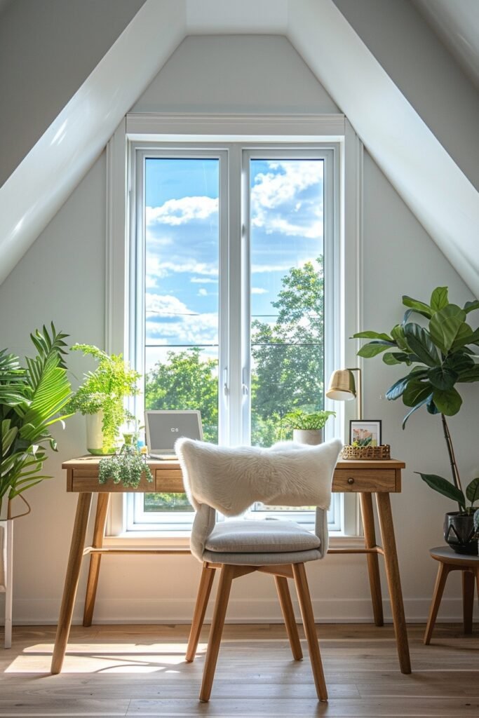 Light-Filled Attic Workspace