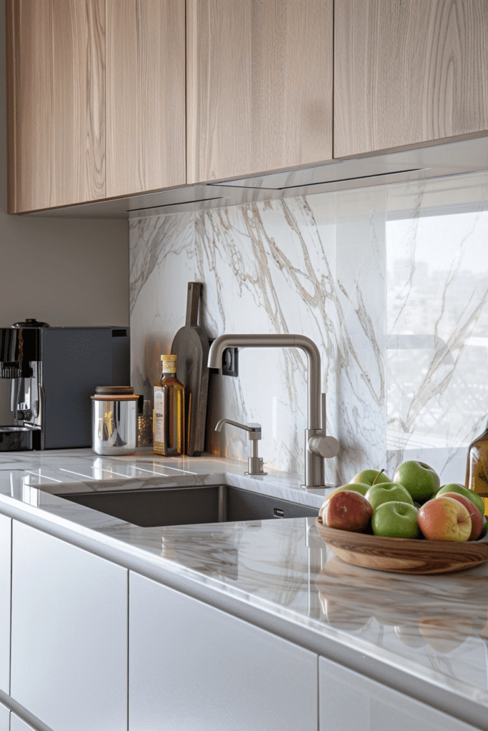 Luxurious Marble Tiny Kitchen