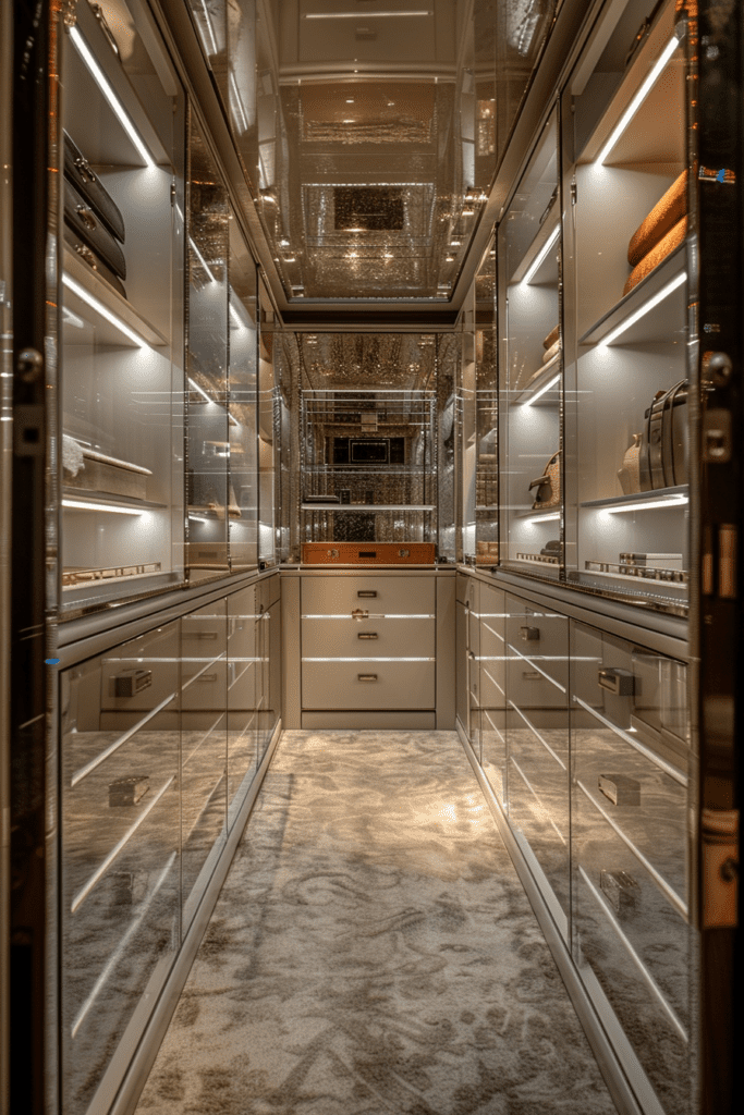 Mirror-Enhanced Luxe Closet