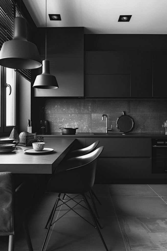 Monochromatic Small Kitchen Scheme