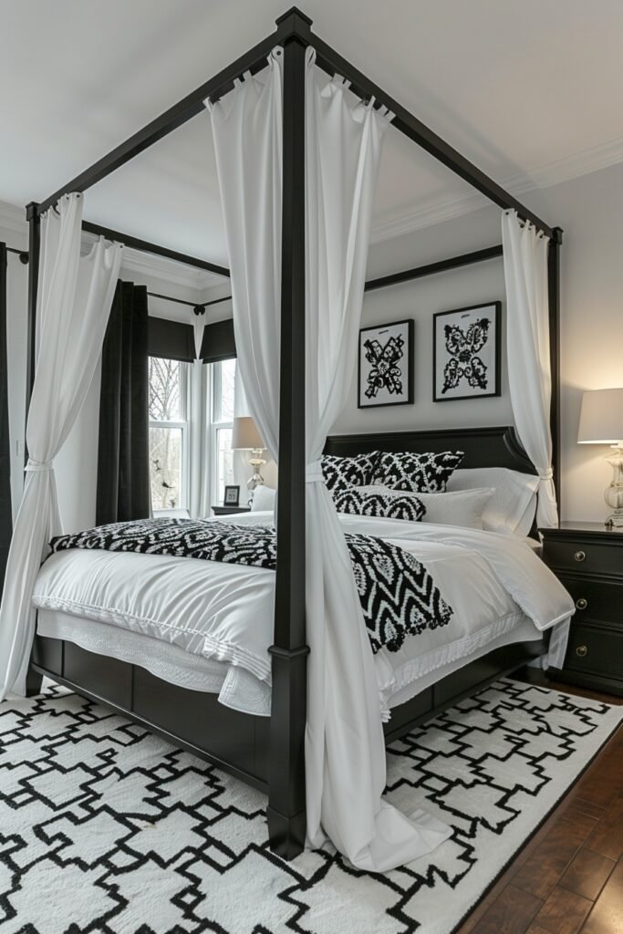 Monochrome Modern Canopy Bed