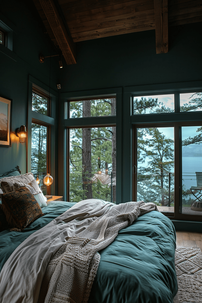 Panoramic Teal Vista Bedroom