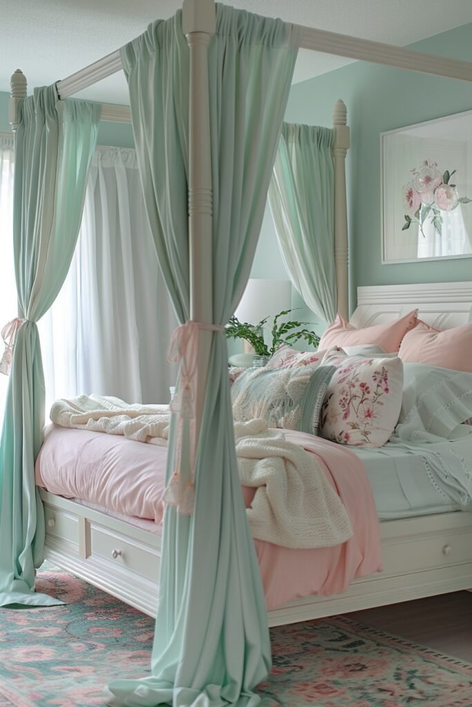 Pastel Comfort Canopy Bed