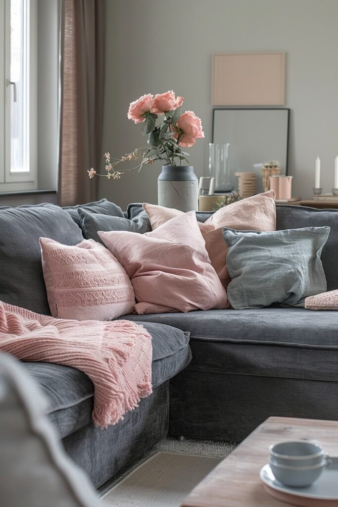 Pastel Serenity with Dark Grey