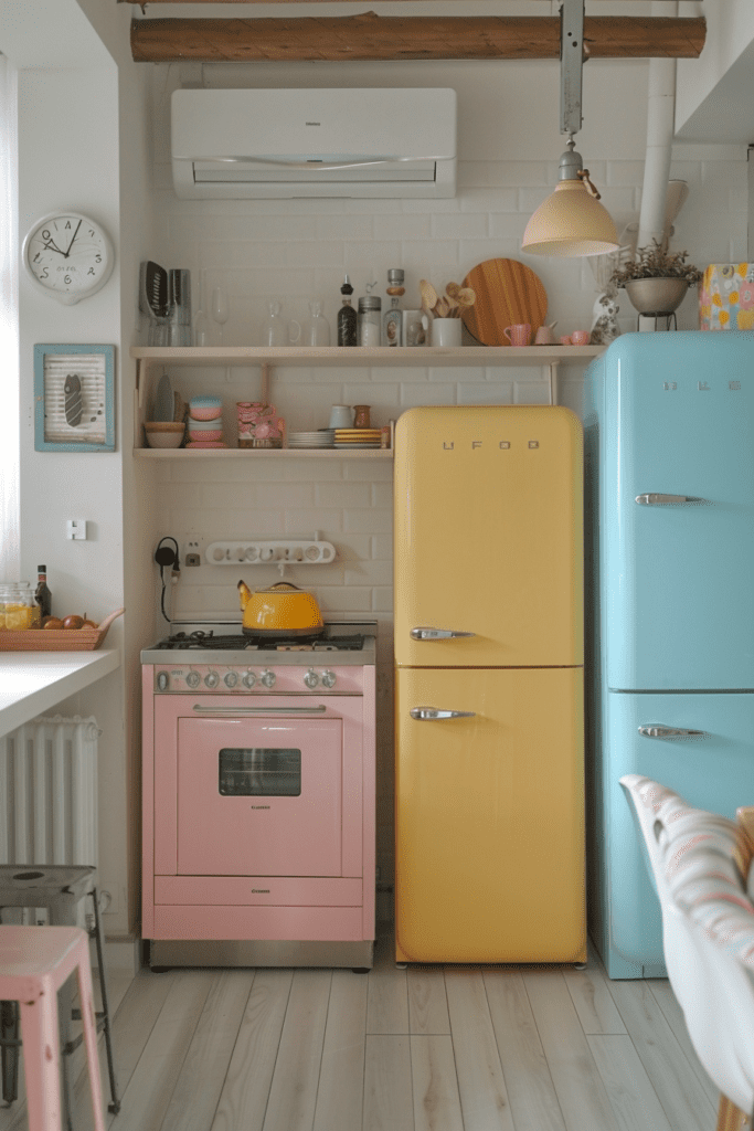 Pastel-Toned Tiny Kitchen Style