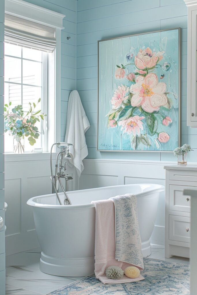 Pastel-Toned Urban Bathroom