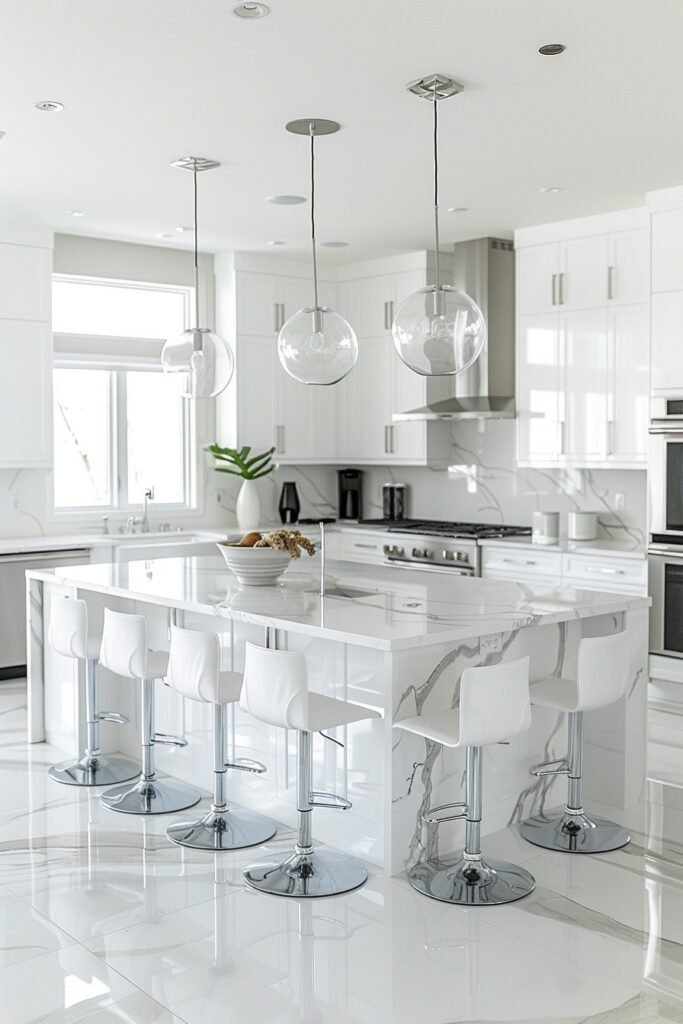 Pristine All-White Kitchens