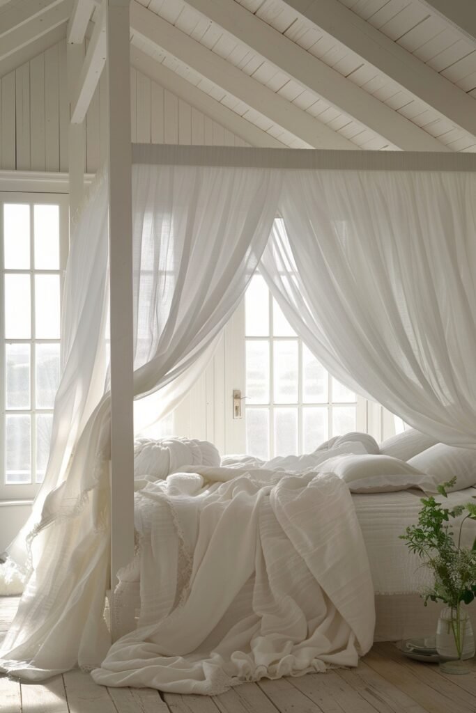 Pristine White Haven Canopy Bed